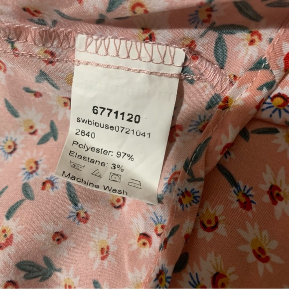 Pink Ditsy Floral Print Self-Tie Wrap Crop Top - Picture 9 of 12